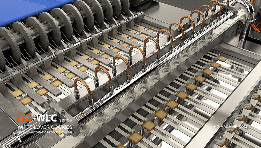 Linea di produzione completamente automatica di biscotti bianchi per amanti